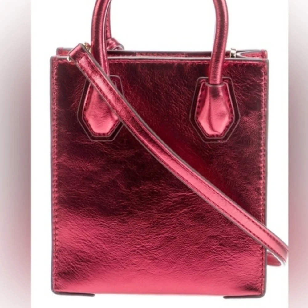 Michael Kors Metallic Red Mini Tote Crossbody NwT